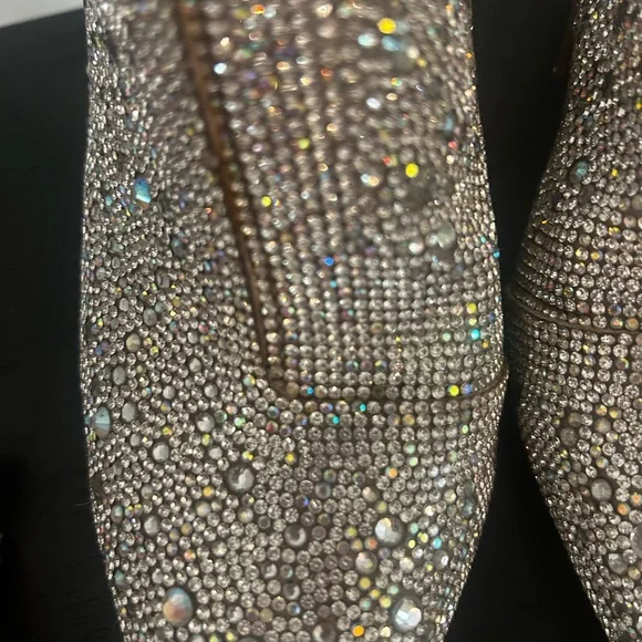 Betsey Johnson Cady Silver Rhinestone booties with pointed toe - Picture 2 of 6